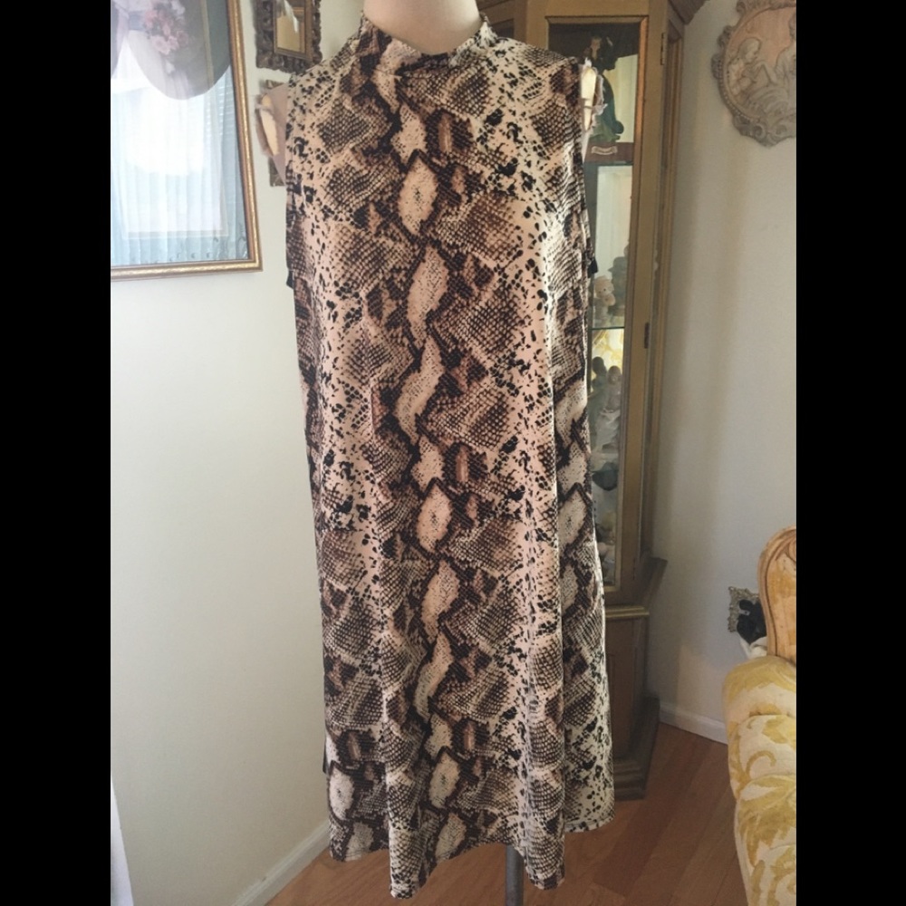 NIk & Nash NWT mock neck snake print sheath dress size XL
